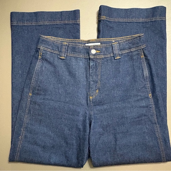 LOFT “The Wide Leg” Dark Blue Jeans Waist 27” Size 4 - Picture 3 of 12
